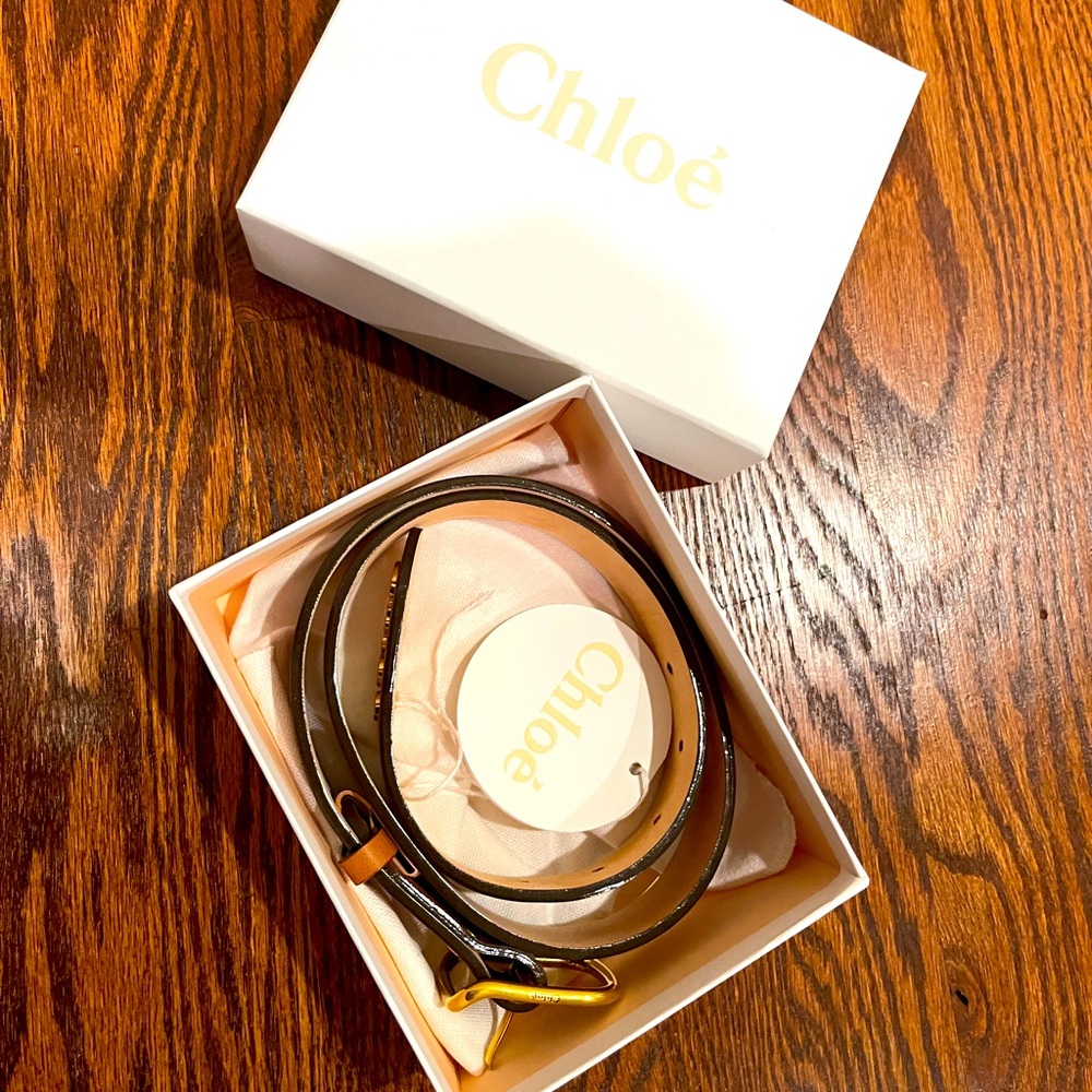 Rare NWT Chloe cognac leather belt 💯 Authentic size M